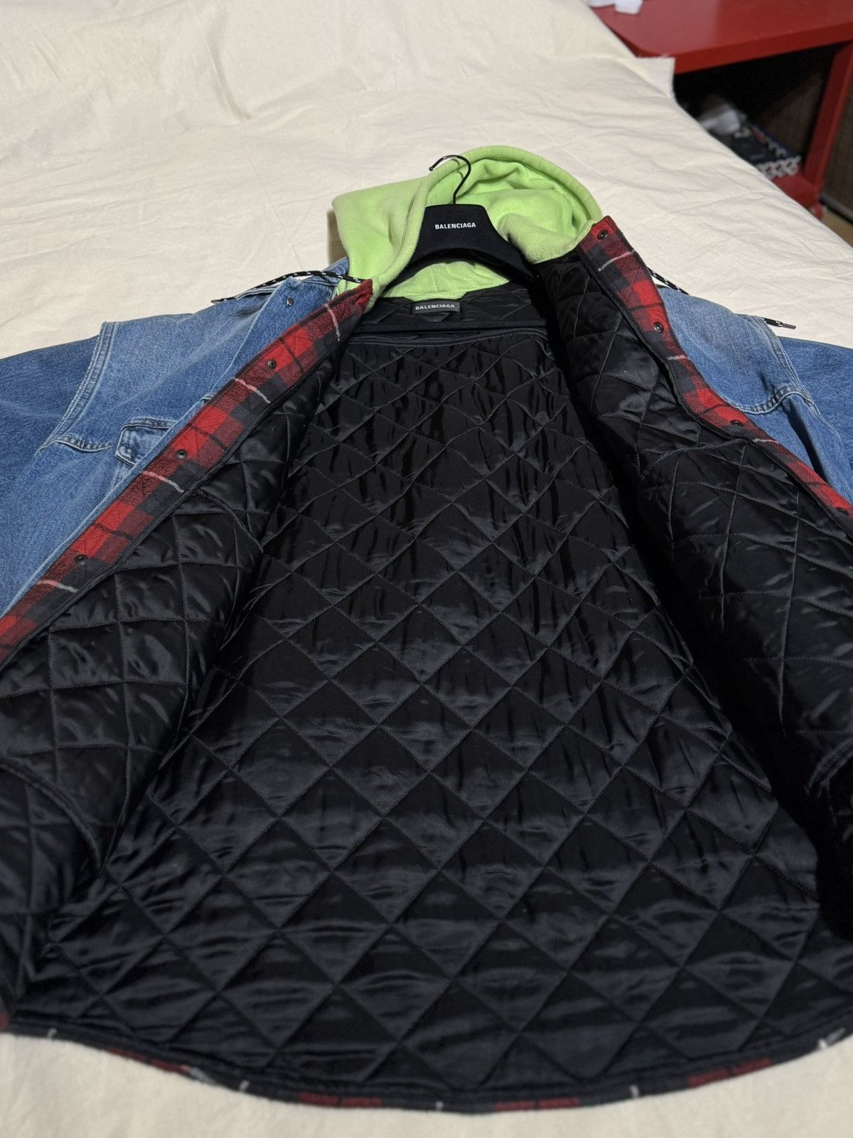 Balenciaga AW18 RUNWAY XXL OVERSIZED 48 DENIM DROP SHOULDER FLANNEL Size US XL / EU 56 / 4 - 3 Thumbnail
