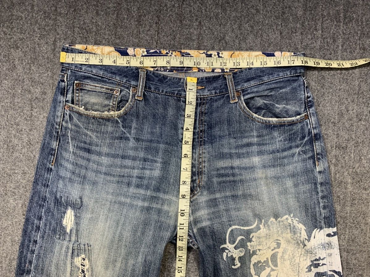 Japanese Brand Dragon Art Denim Jeans Pant Straight Leg Zipper Pocket Size US 35 - 8 Thumbnail
