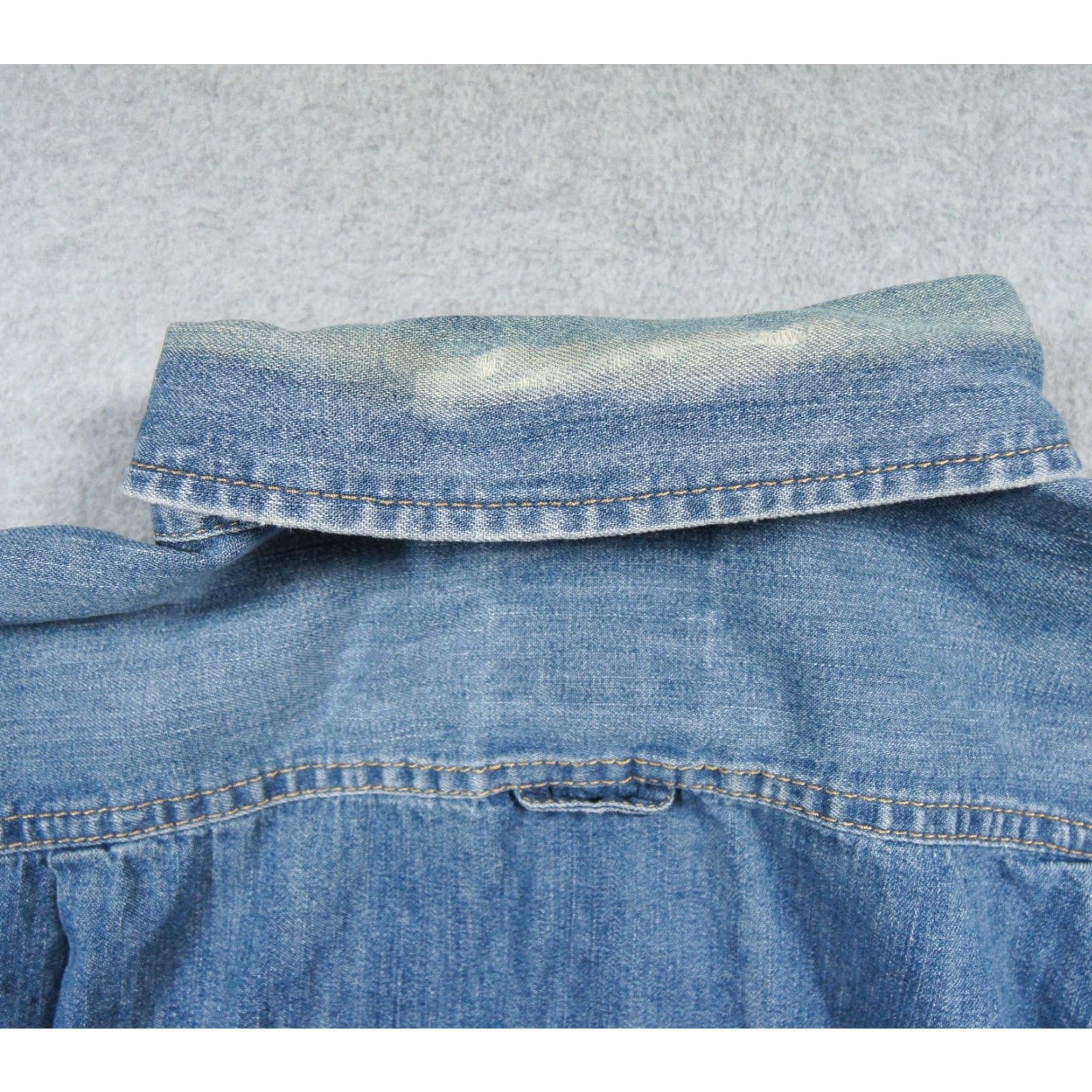Superdry Superdry Shirt Mens Medium Blue Button Down Denim Jeans Long Sleeve Worn Workwear Size US M / EU 48-50 / 2 - 6 Thumbnail