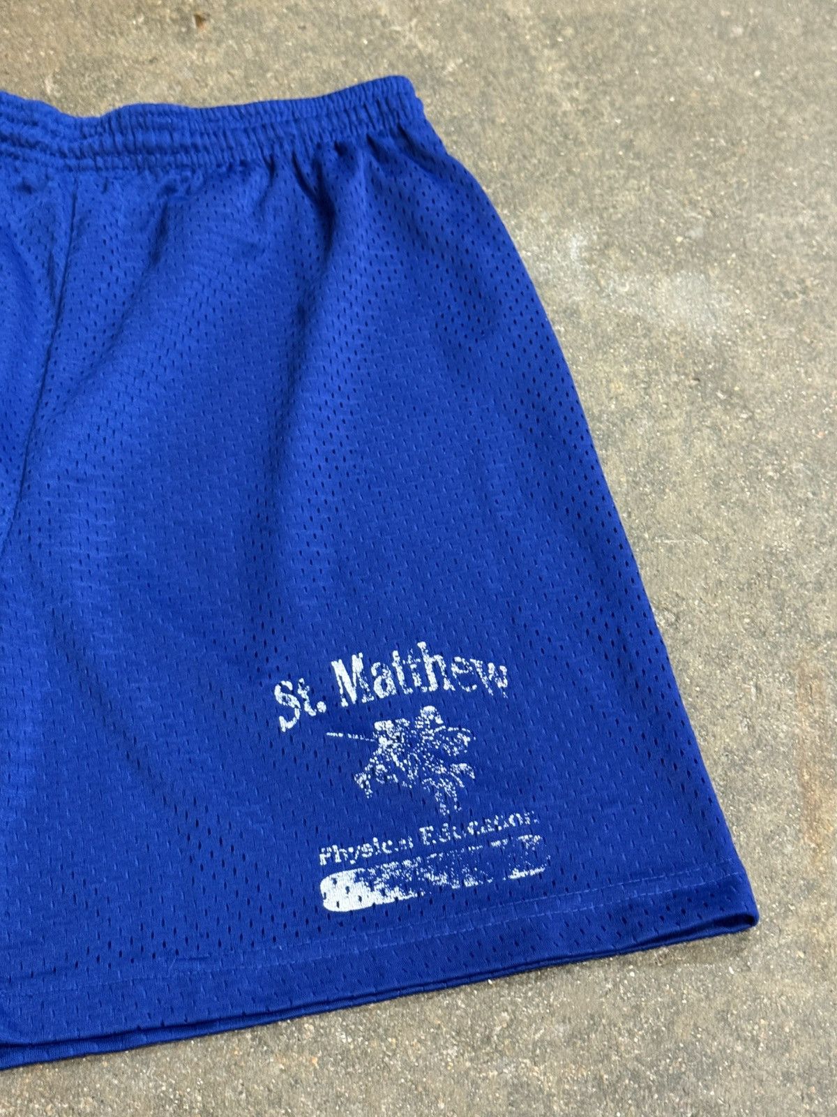 Vintage Vintage Retro Knight Sword Mesh Blue Shorts Sz. Small Size US 30 / EU 46 - 2 Thumbnail