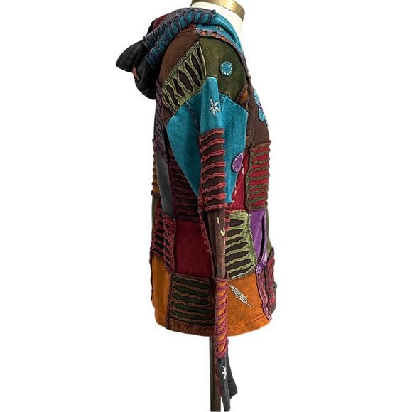 Vintage Vintage Colourful Patchwork Embroidered Hoodie - S / M Size M / US 6-8 / IT 42-44 - 6 Thumbnail