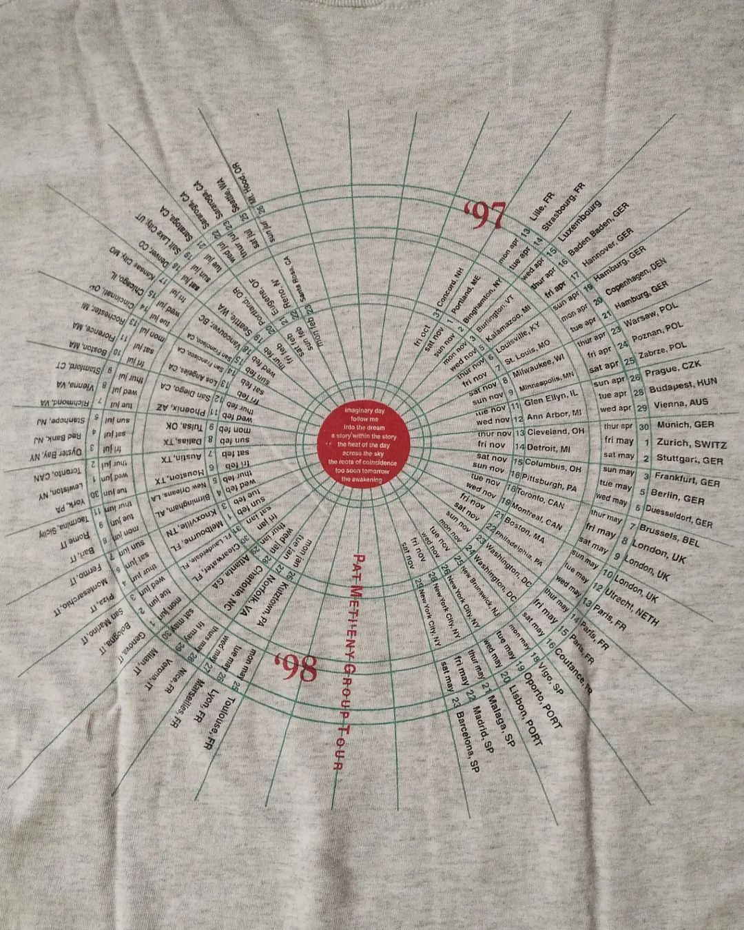 Band Tees Vintage '97 Tour Pat Metheny Group Band Tees Size US L / EU 52-54 / 3 - 7 Thumbnail
