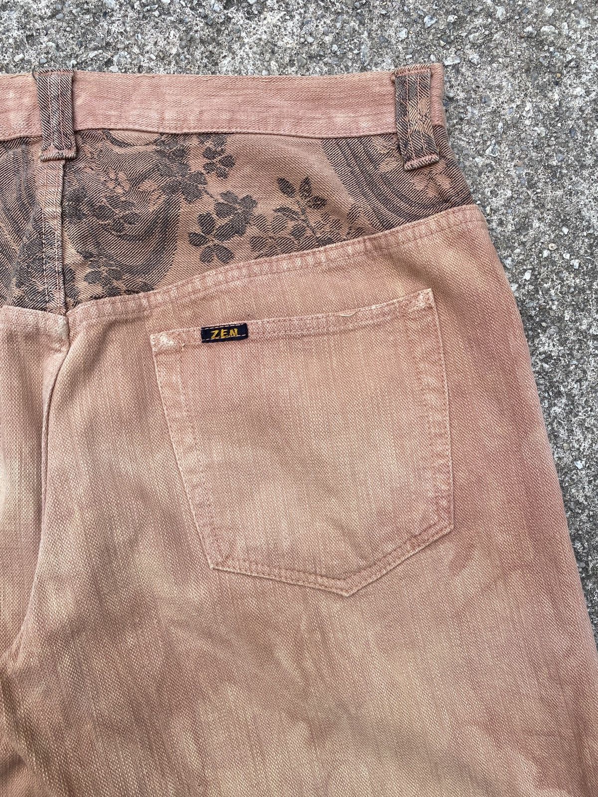 Japanese Brand 1990s - Zen Kyoto Traditional Japan Motif Washed Denim Size US 34 / EU 50 - 14 Thumbnail