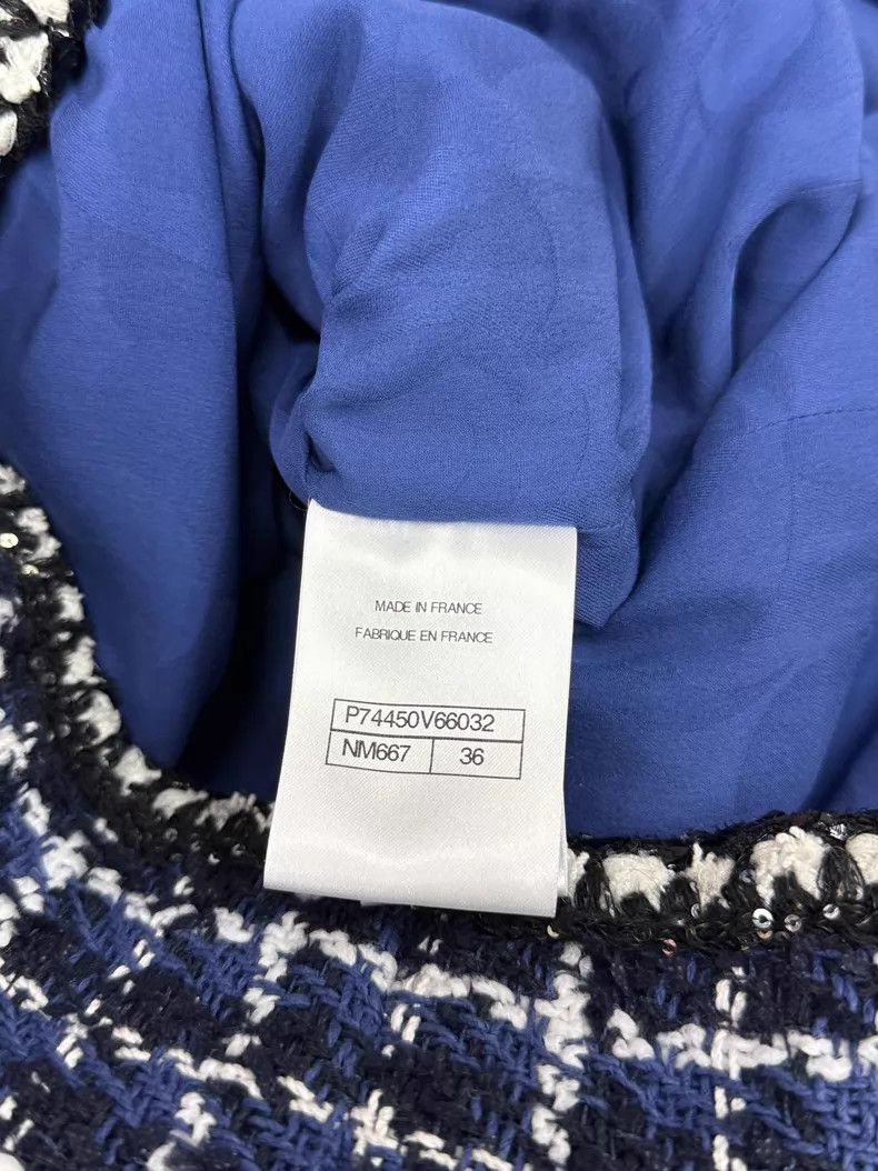 Chanel Chanel Blue and white plaid tweed dress Size XS / US 0-2 / IT 36-38 - 5 Thumbnail