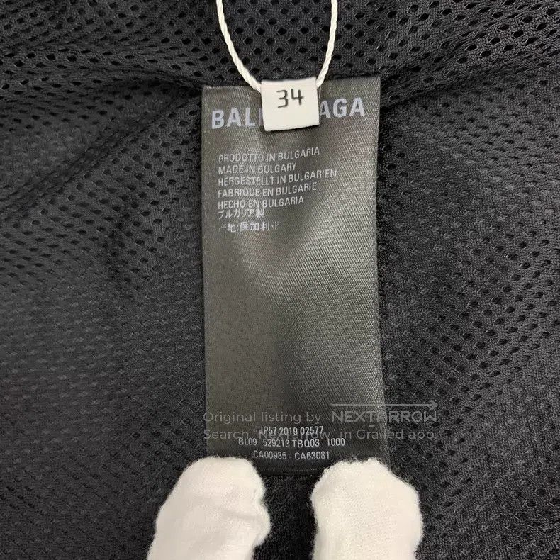 Balenciaga Balenciaga Black logo letter printed stand collar zip long Size XXS / US 00 / IT 34 - 6 Thumbnail