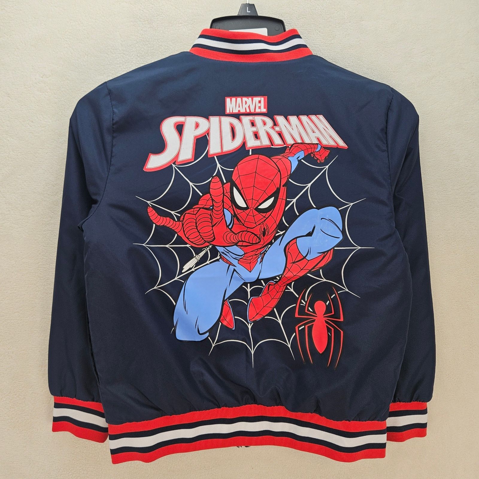 Marvel Comics MARVEL SPIDERMAN BOYS SMALL BASEBALL JACKET NAVY Size S / US 4 / IT 40 - 5 Thumbnail