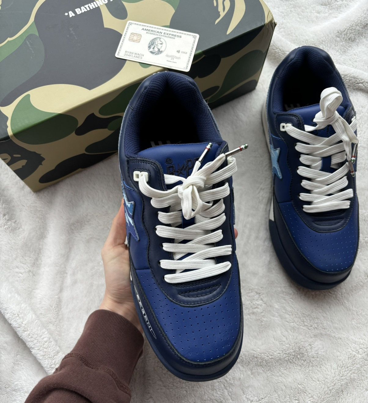 Bape Bape x Pagani Road Sta Navy/Camo Patent Leather Sneakers Size US 9.5 / EU 42-43 - 4 Thumbnail