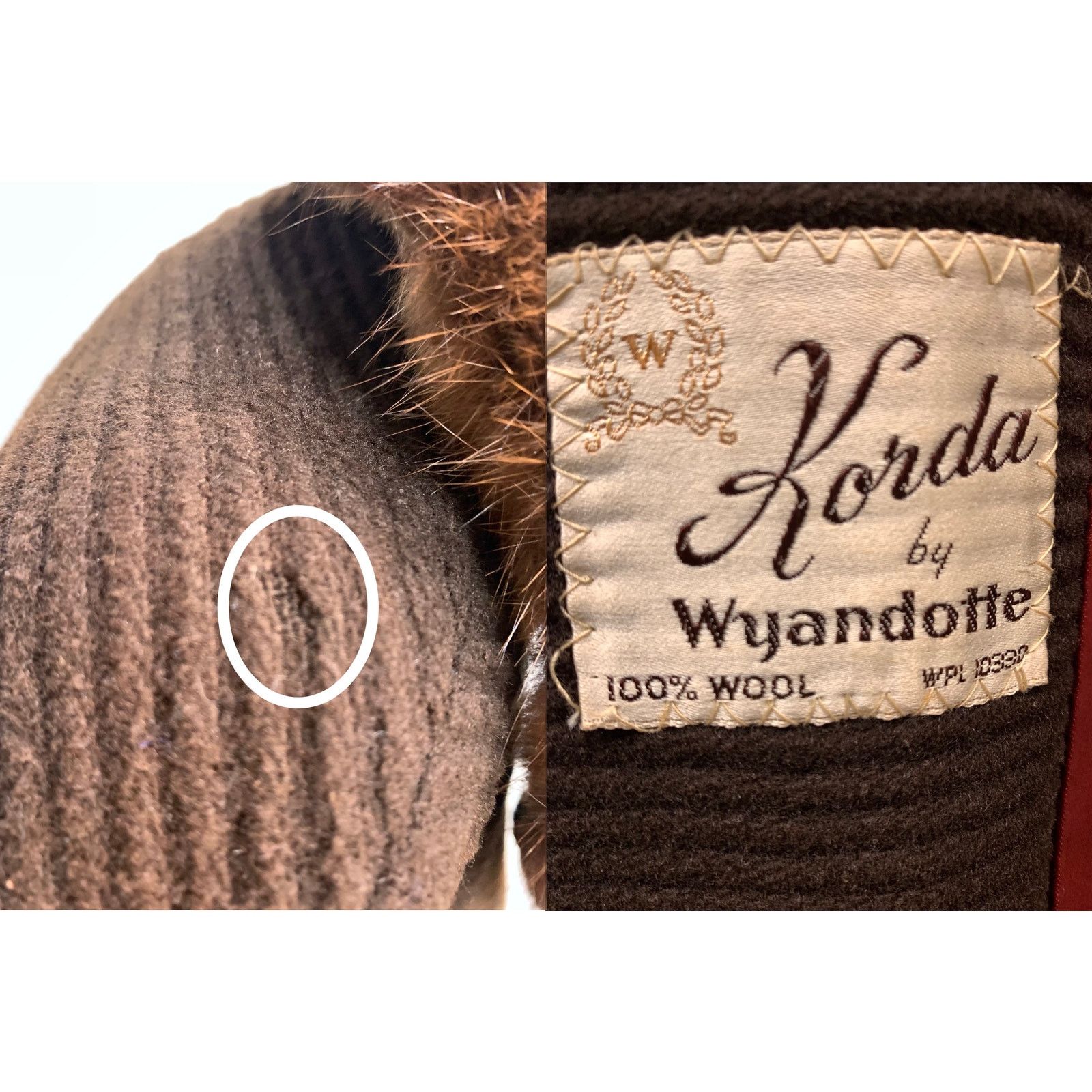 Vintage 60s Brown Ribbed Wool Coat w Mink Collar | Small Size S / US 4 / IT 40 - 11 Thumbnail