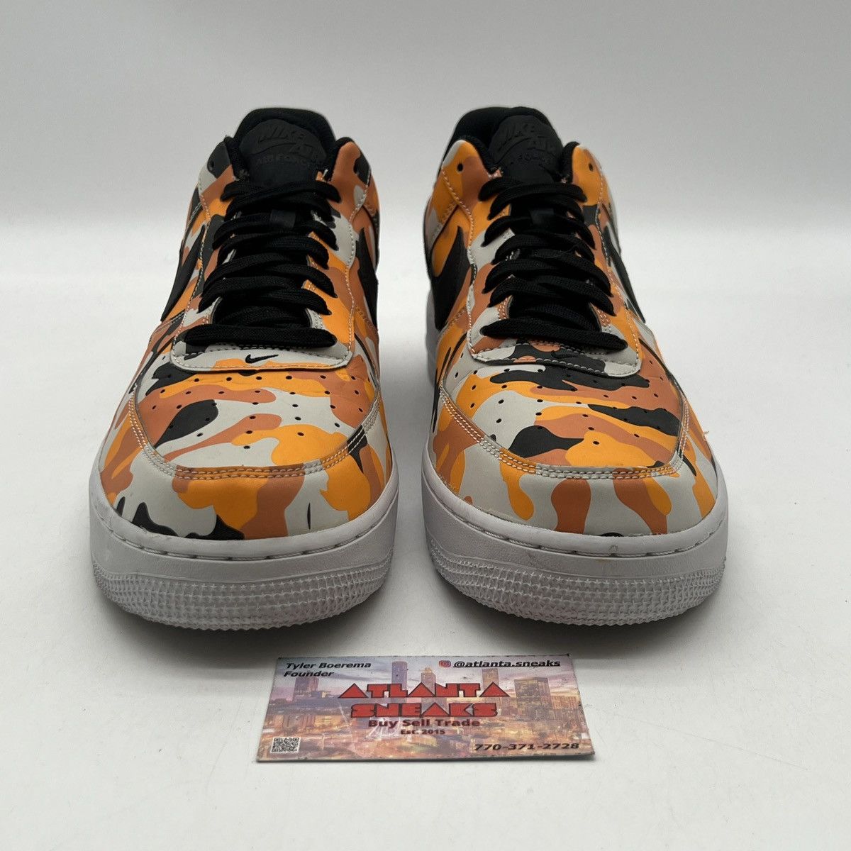 Nike Air force 1 07 orange camo Size US 12 / EU 45 - 2 Thumbnail