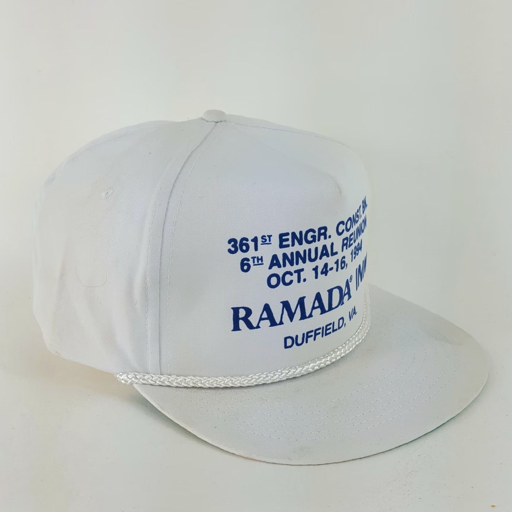 Roper VINTAGE Ramada Inn Adjustable Trucker Hat Snapback Rope White Hipster Cap Hat Men Adjustable White Retro 80s Trucker Hipster Cap Size ONE SIZE - 3 Thumbnail