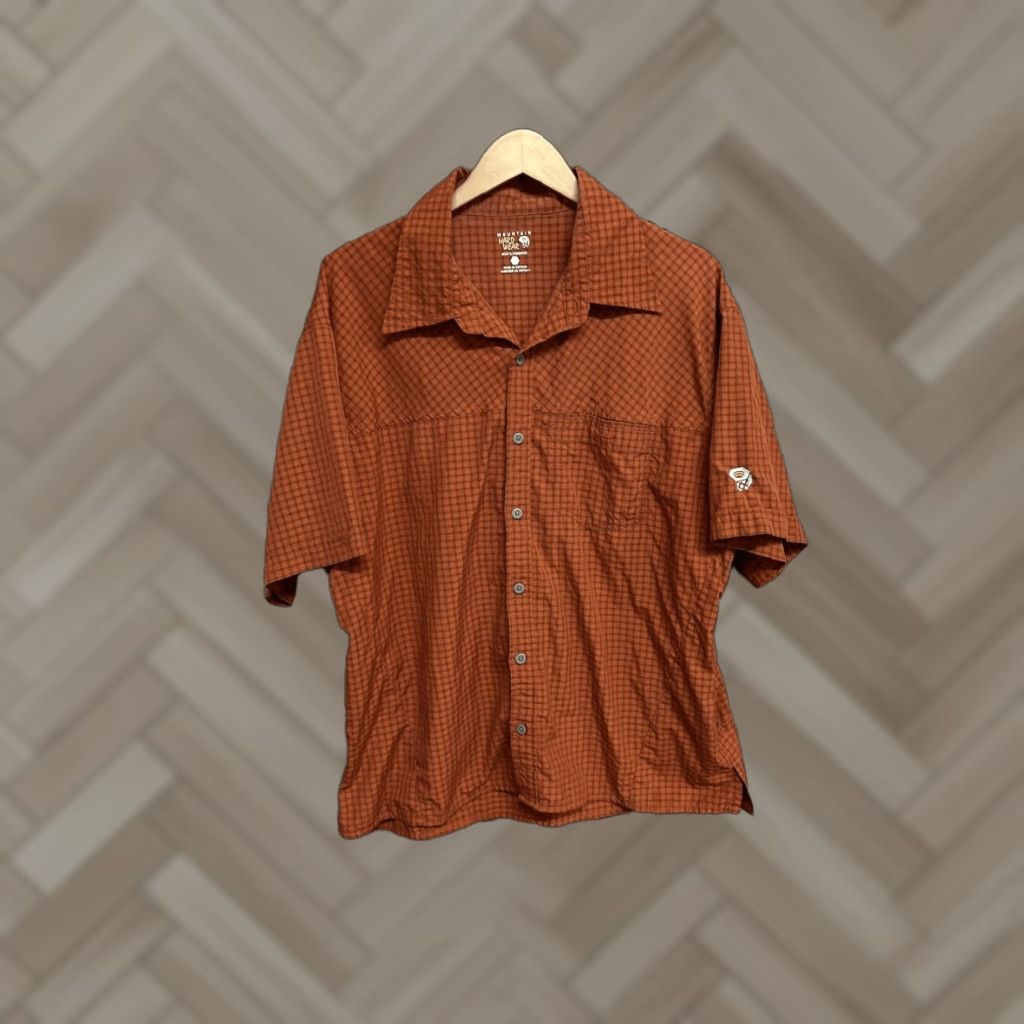Mountain Hardwear Mountain Hardwear Shirt Mens XL Orange Button-Down Collared Knit Plaid Short Sleeve Button-Up Casual Travel Workwear Vintage No N/A Size US XL / EU 56 / 4 - 1 Thumbnail