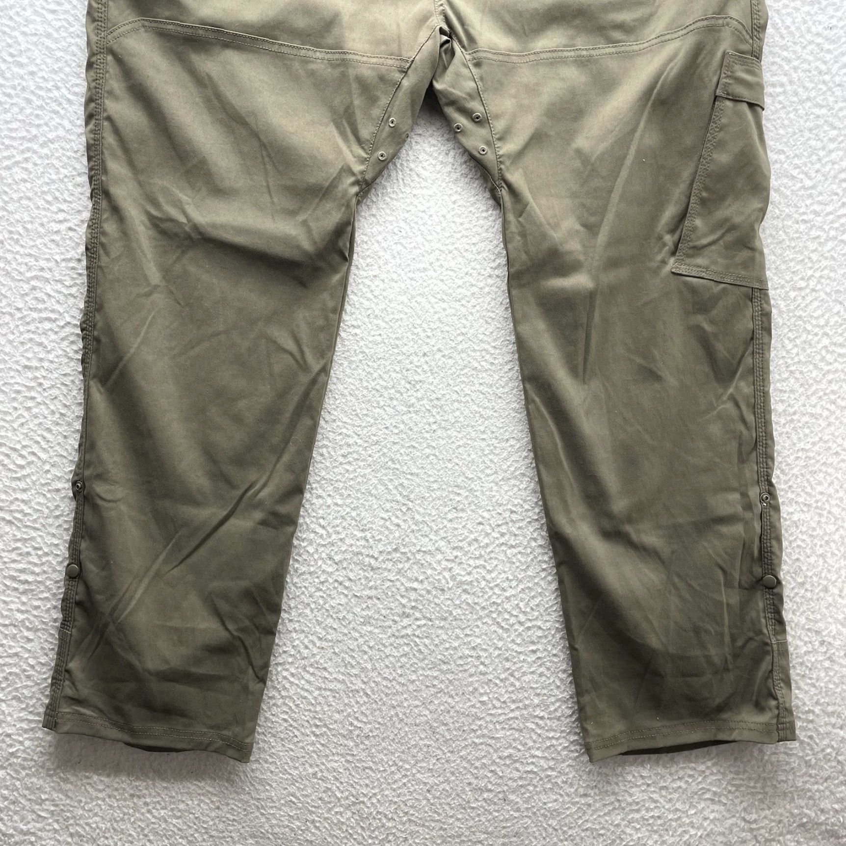 PRAna Zion Cargo Pants Mens 44x30 Green Nylon Quick Dry Hiking Trousers Regular Fit -Sport, Agile, Outdoor, 90s? (adjust).