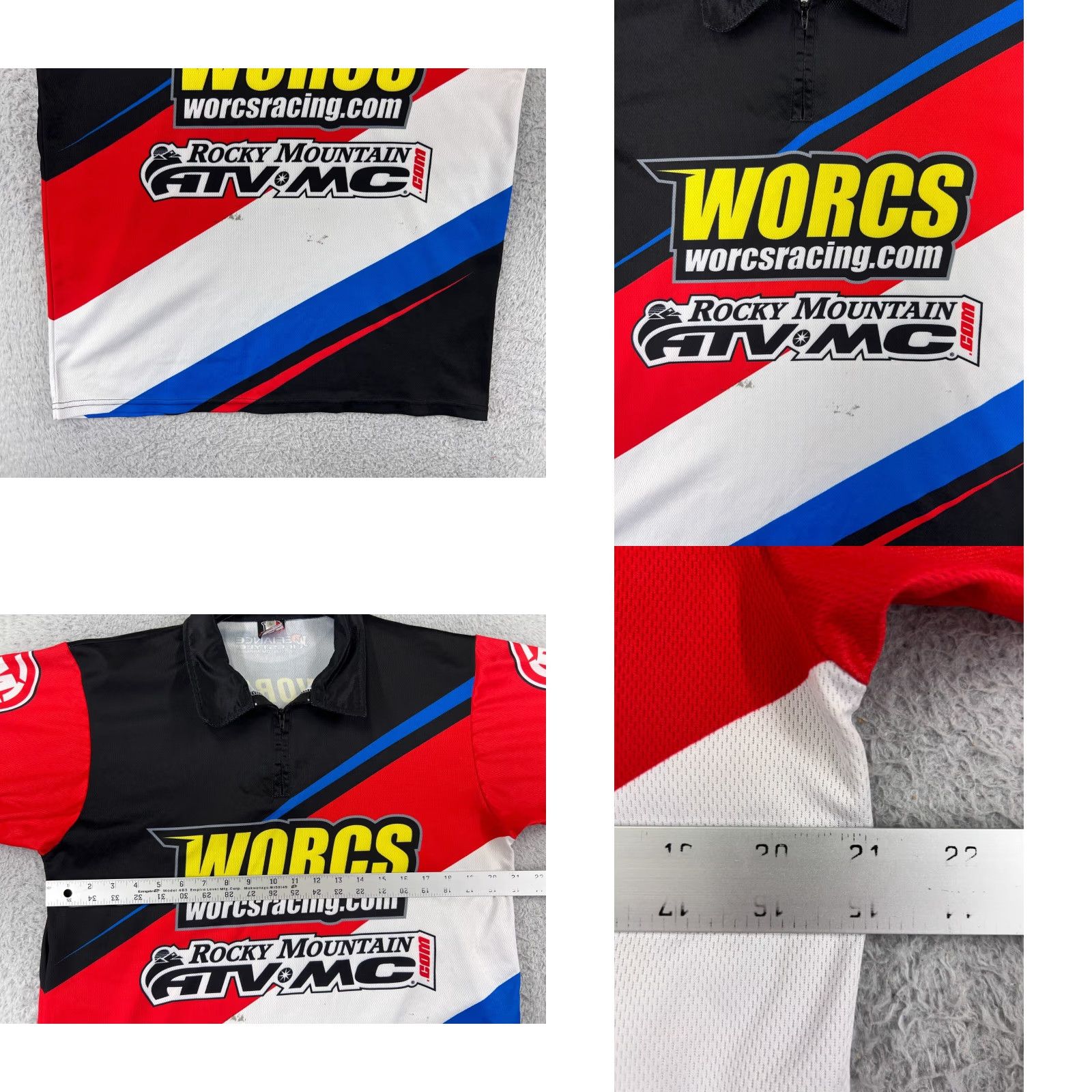 Vintage Worcs Racing Mens Jersey L Shirt USA 90s Vintage Collared Short Sleeve Red Black Blue Embroidered Logo Size US L / EU 52-54 / 3 - 8 Thumbnail
