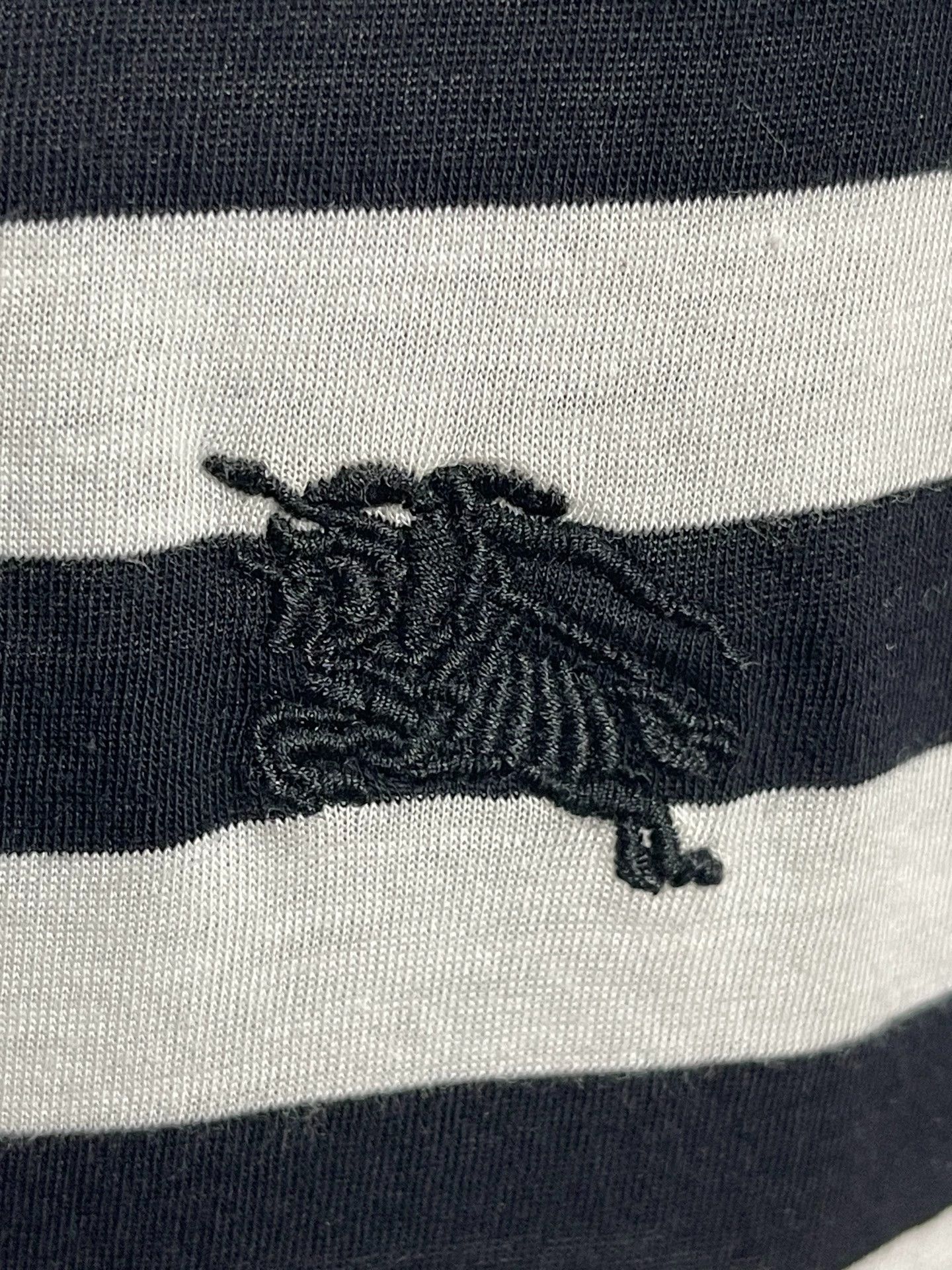 Burberry Burberry Short Sleeve Polo Shirt XXL Black & White Stripe Size US XXL / EU 58 / 5 - 6 Thumbnail