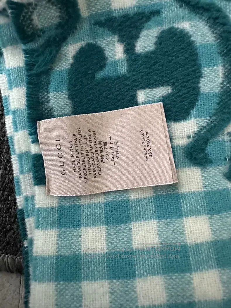 Gucci Gucci Green Plaid Double G Scarf Size ONE SIZE - 3 Thumbnail