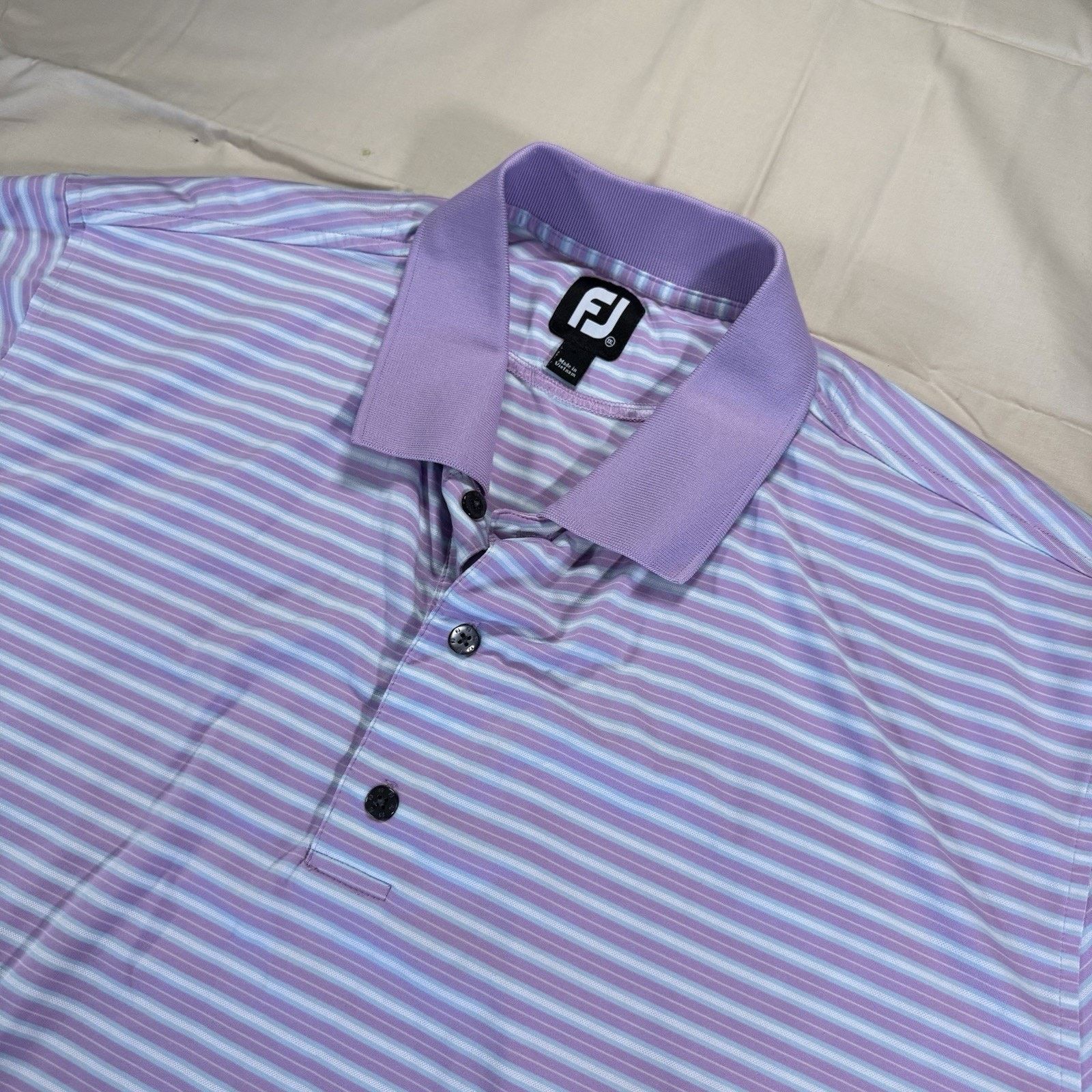 Footjoy FootJoy FJ Polo Short Sleeve Men's Size 2 XL Stripped Pink Size US XL / EU 56 / 4 - 1 Thumbnail