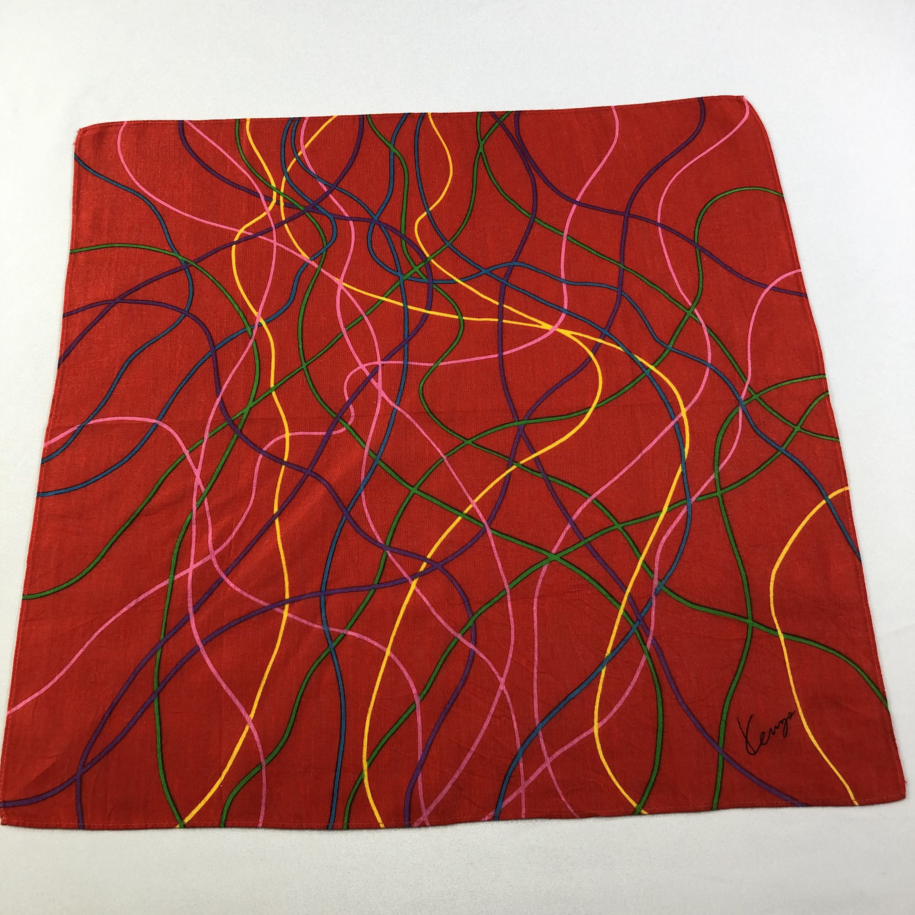 Kenzo × Vintage Kenzo Handkerchief Neckerchief Bandana H1729 Size ONE SIZE - 1 Thumbnail