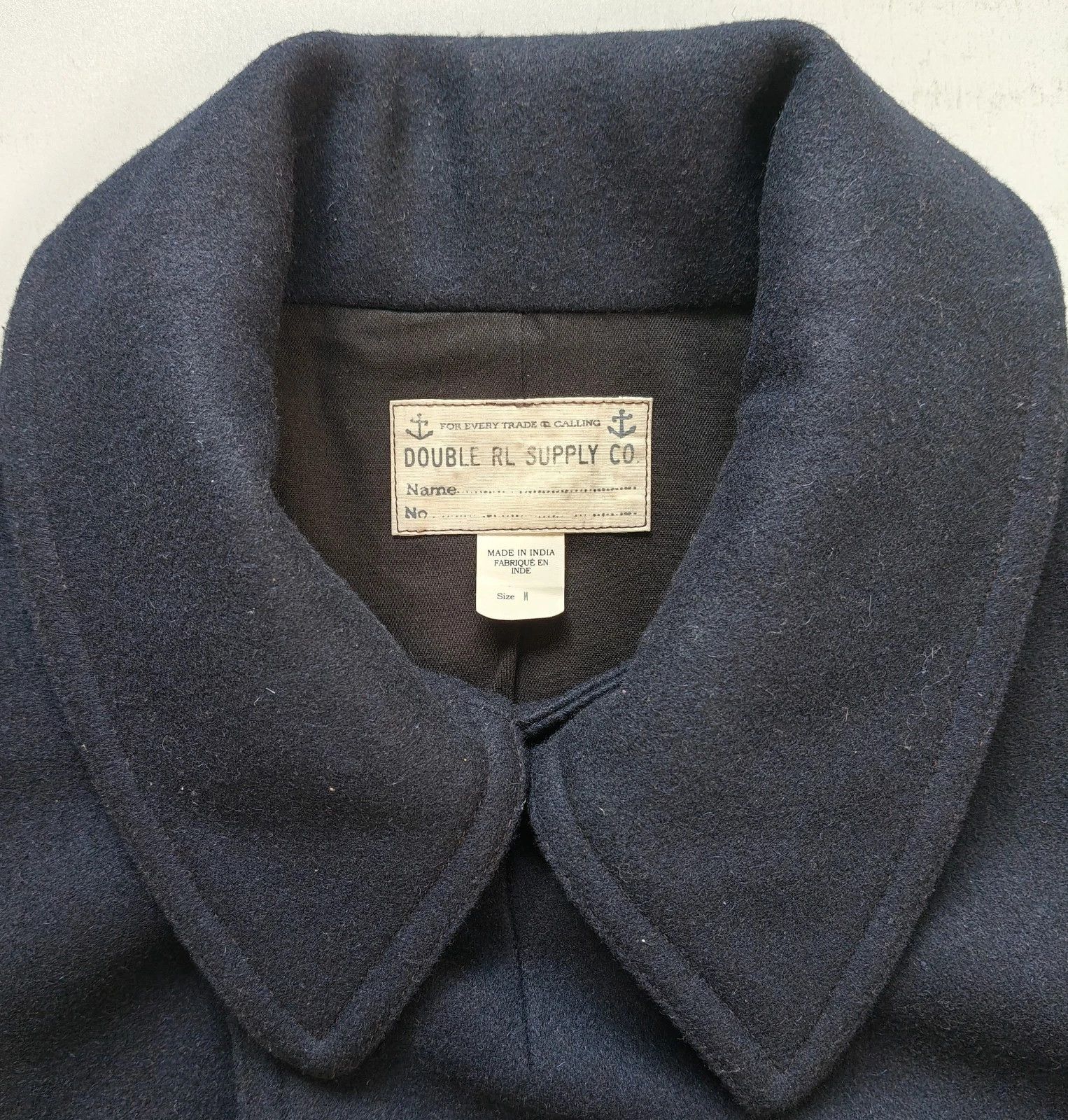 RRL Ralph Lauren Double RL Leather-Trim Peacoat FTP / 9505 Size US M / EU 48-50 / 2 - 4 Thumbnail