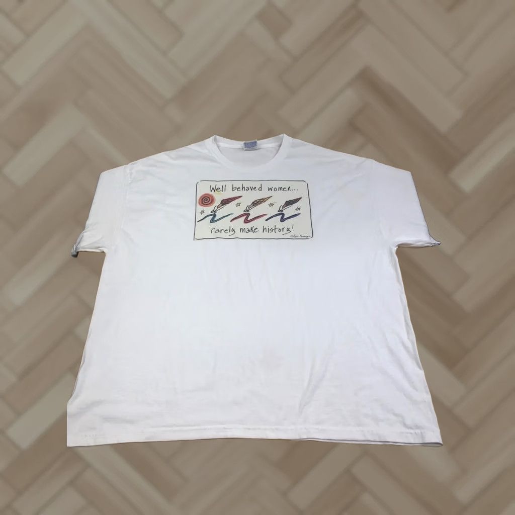 Hanes VINTAGE Hanes Shirt Womens 2XL White Crew Neck Short Sleeve Basic Casual 90s 13247 Size XXL / US 16-18 / IT 52-54 - 1 Thumbnail