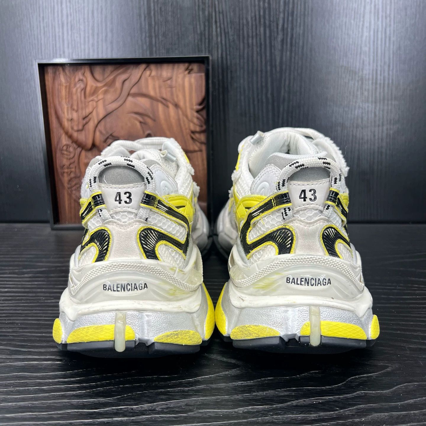 Balenciaga Balenciaga Runner Grey Yellow Distressed Sz 43 EUC Size US 10 / EU 43 - 3 Thumbnail