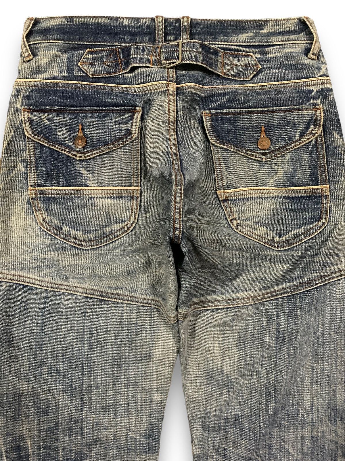 Hysteric Glamour Vintage Sacrifice Japan Selvedge Acid Wash Buckle Back Jeans Size US 30 / EU 46 - 12 Thumbnail