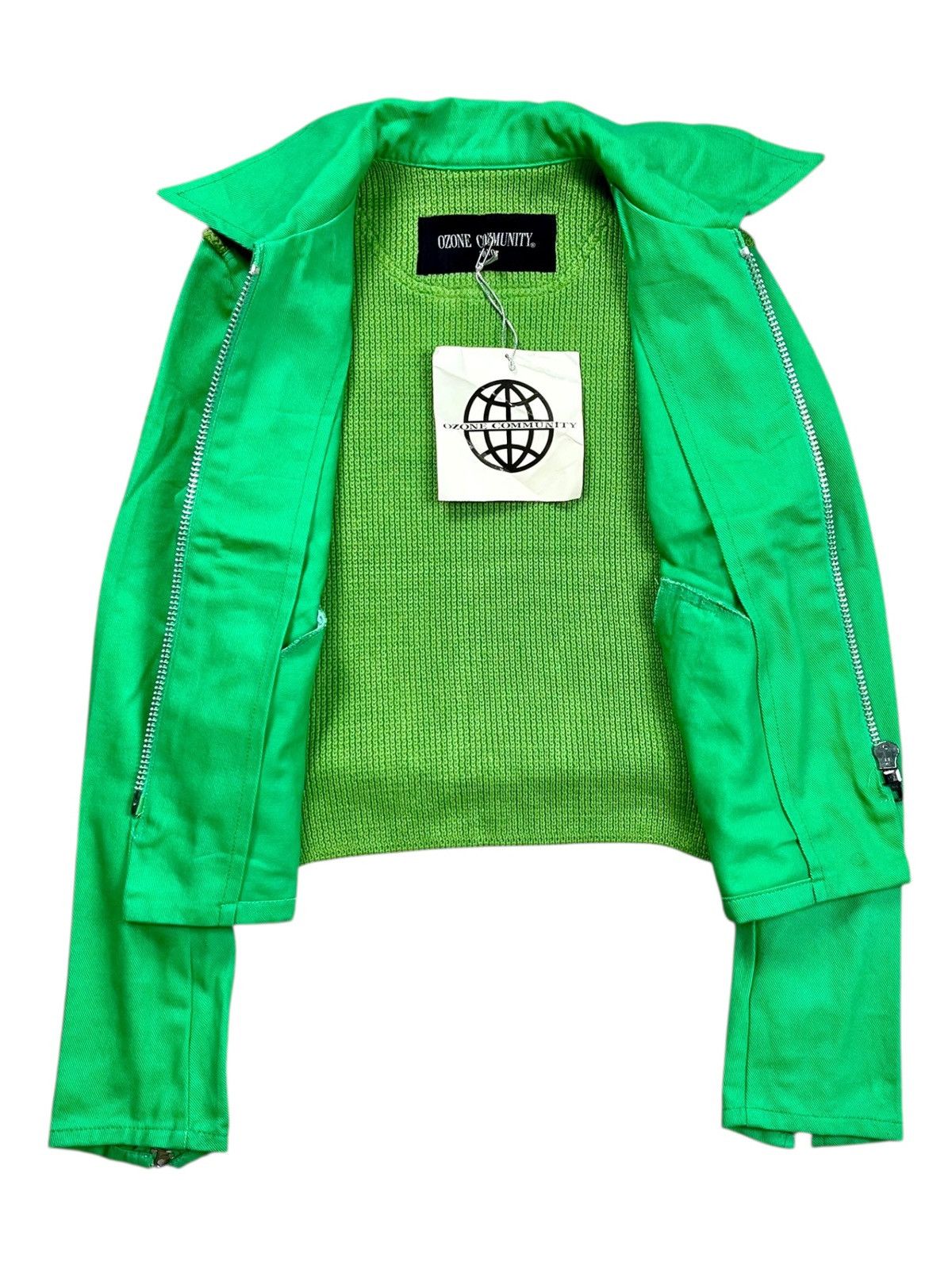 20471120 1980s Ozone Community - Cyber Green Work Jacket Size US M / EU 48-50 / 2 - 4 Thumbnail