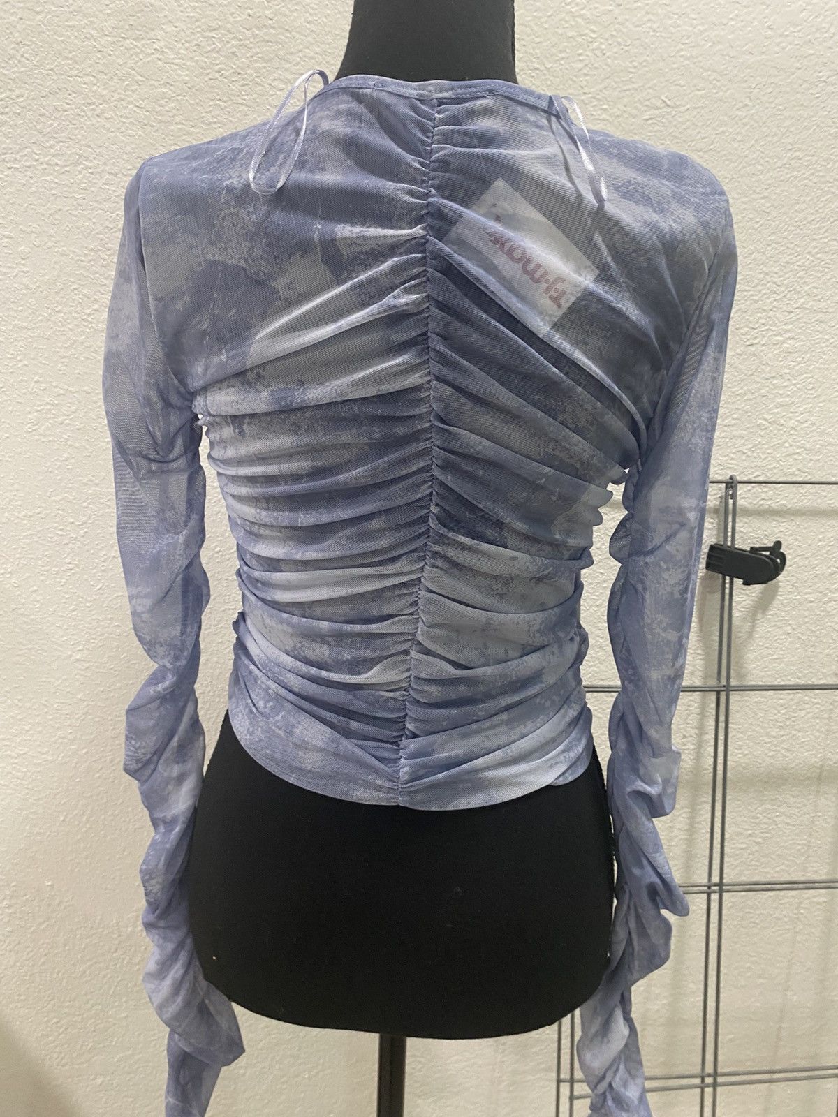 Zara Zara Mesh Bluesy Jacket Cover Up Puff Sleeves Muted Colors Size M / US 6-8 / IT 42-44 - 2 Thumbnail