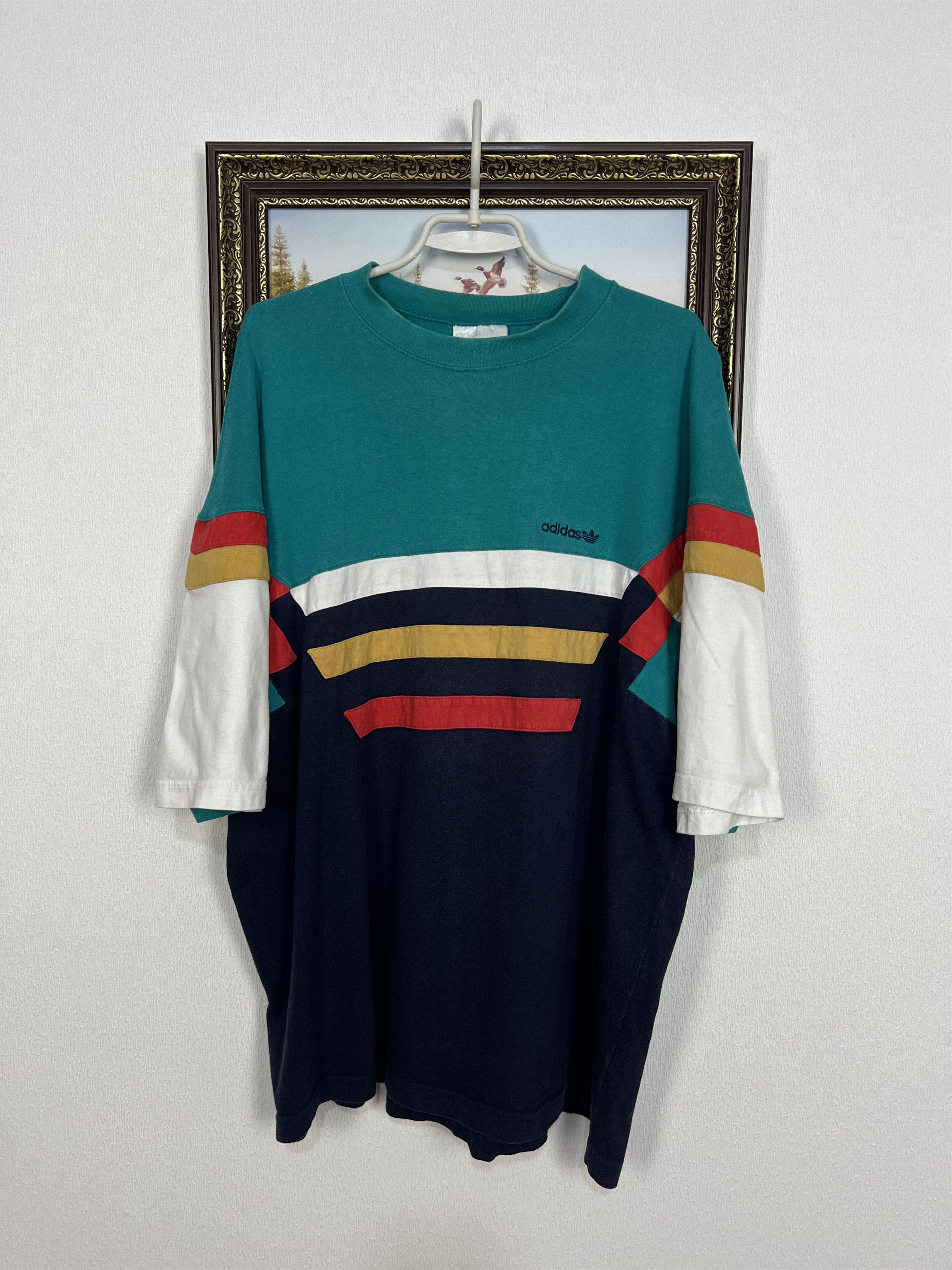 Adidas Vintage 90's Adidas Rare Shirt Tee Stripes Mens Jersey Y2K Size US XL / EU 56 / 4 - 1 Thumbnail