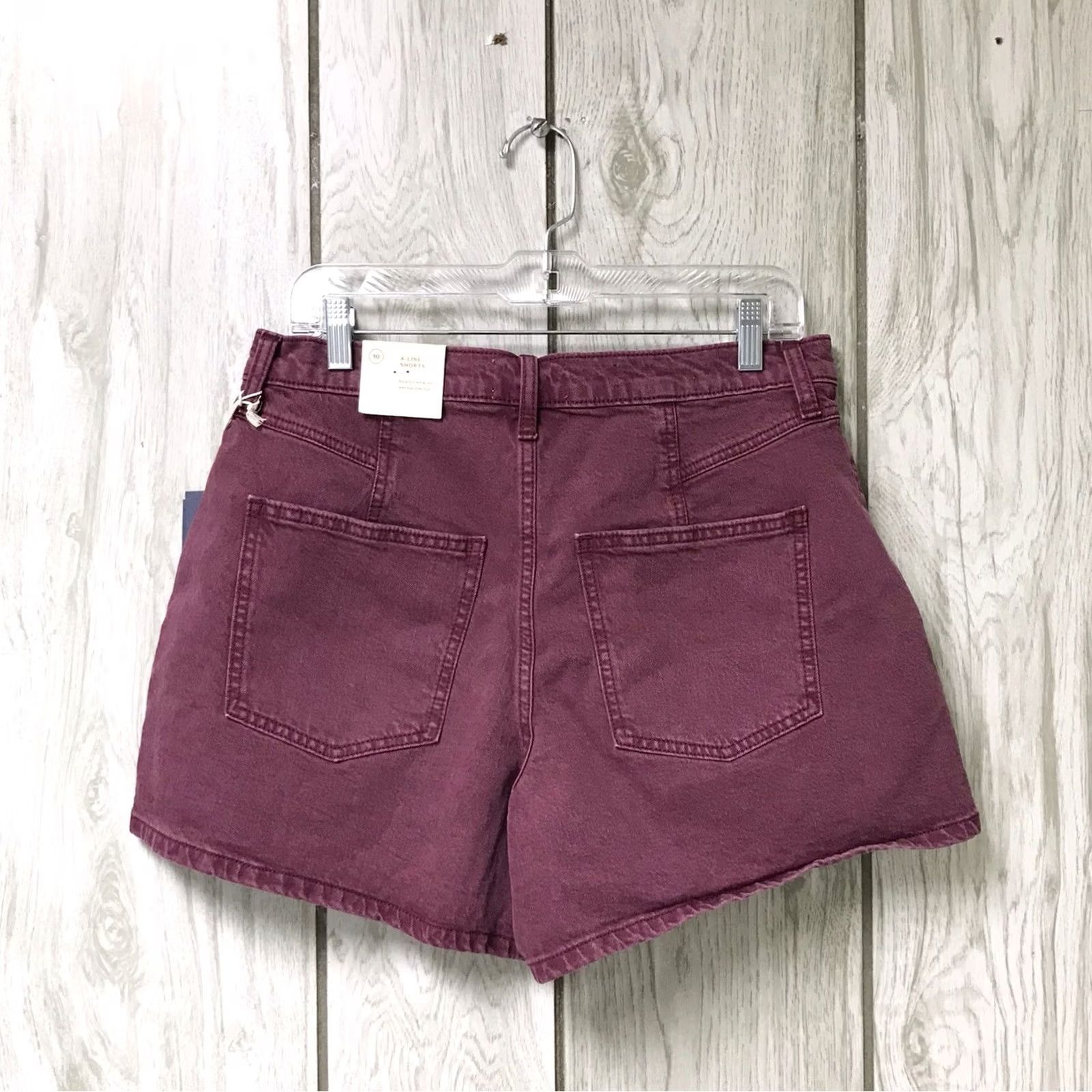 Vintage Universal Thread Women Purple Vintage Stretch High-Rise A-Line Denim Shorts 10 Size 32" / US 10 / IT 46 - 2 Thumbnail