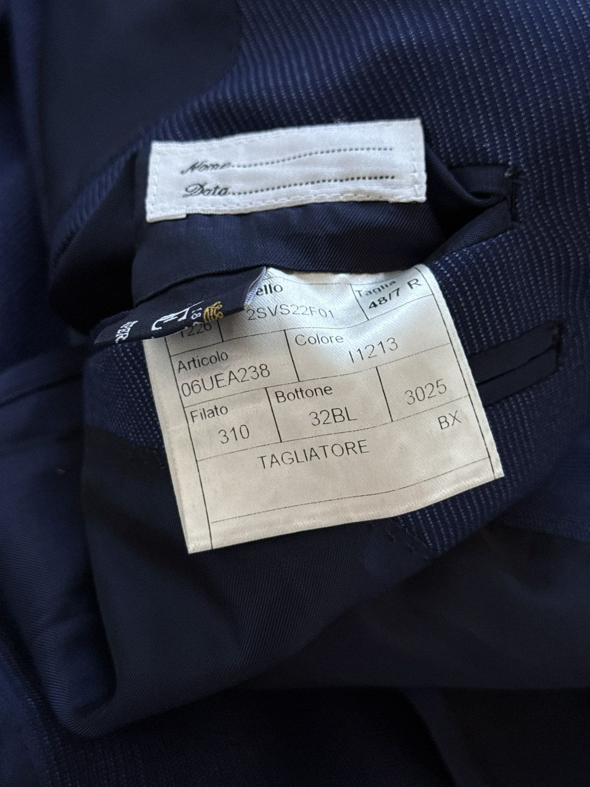 Tagliatore Tagliatore Navy Blue Striped Wool 130s Blazer Jacket Size 38R - 10 Thumbnail