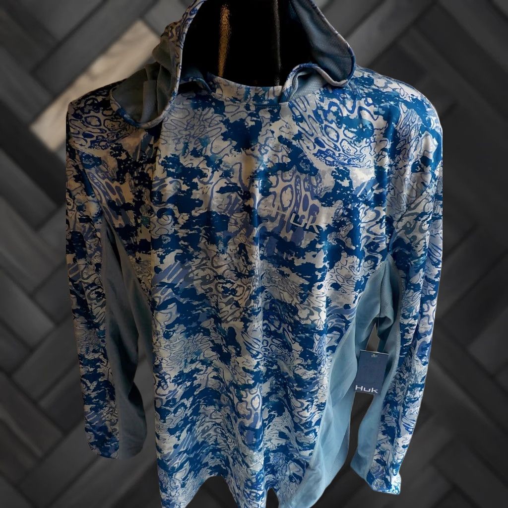 Vintage VINTAGE HUK Icon X Tide Change Hooded Pullover Shirt XXL Blue/White NWT Long Sleeve Pullover Men Size US XXL / EU 58 / 5 - 1 Thumbnail