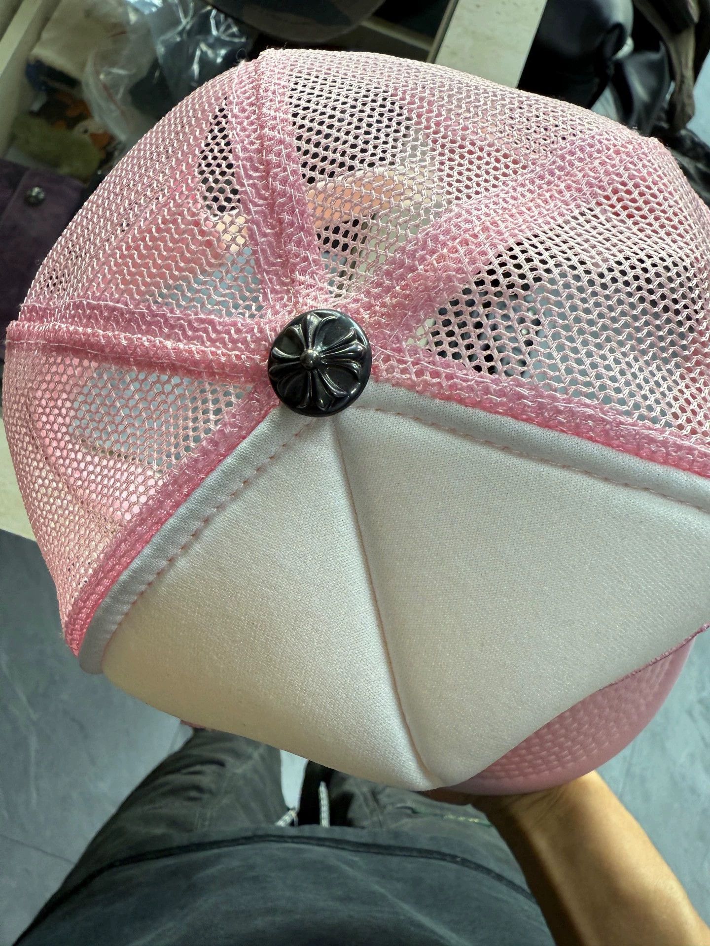 Chrome Hearts Chrome Hearts White Pink Sakura Logo Trucker Hat Size ONE SIZE - 5 Thumbnail