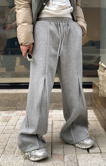 Japanese Brand × Vintage Avant garde front zip skater sweatpants pants Size US 28 / EU 44 - 1 Thumbnail