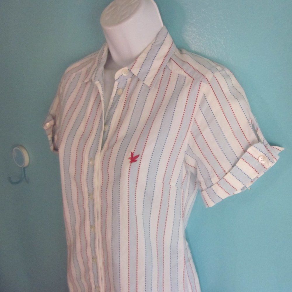 Lyle & Scott Lyle & Scott Scotland Golf Blouse XS Button Up Shirt Blue & White Size XS / US 0-2 / IT 36-38 - 6 Thumbnail