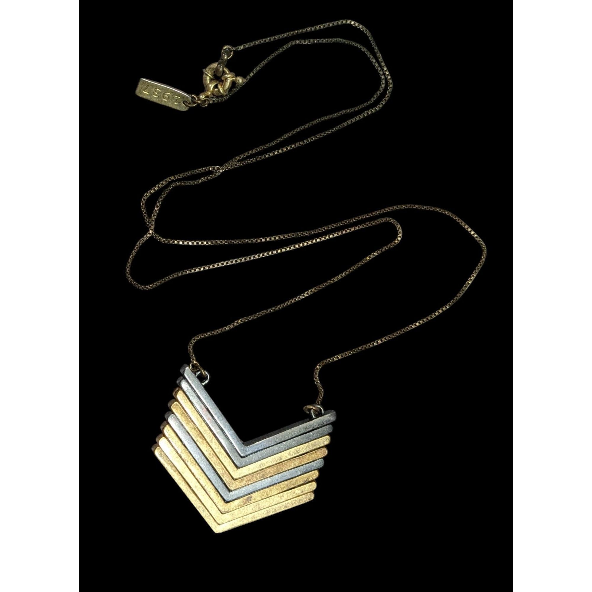 Other 1934 Arrowstack Chevron Multi-Metallic Pendant Necklace Size ONE SIZE - 1 Thumbnail
