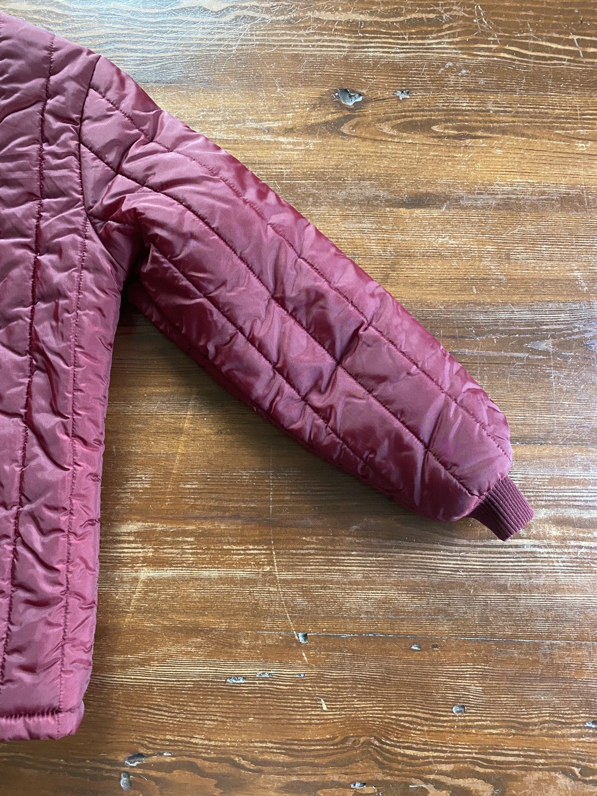 Sears × Vintage Vintage 70’s Sears Vertical Puffer Burgundy Full Zip Jacket Size US S / EU 44-46 / 1 - 14 Thumbnail
