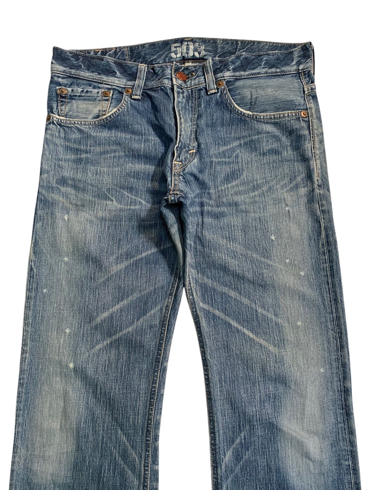 Edwin FLARE JAPANESE EDWIN BLUE TRIP CLAWMARK RUSTY PUNK DENIM Size US 35 - 6 Thumbnail