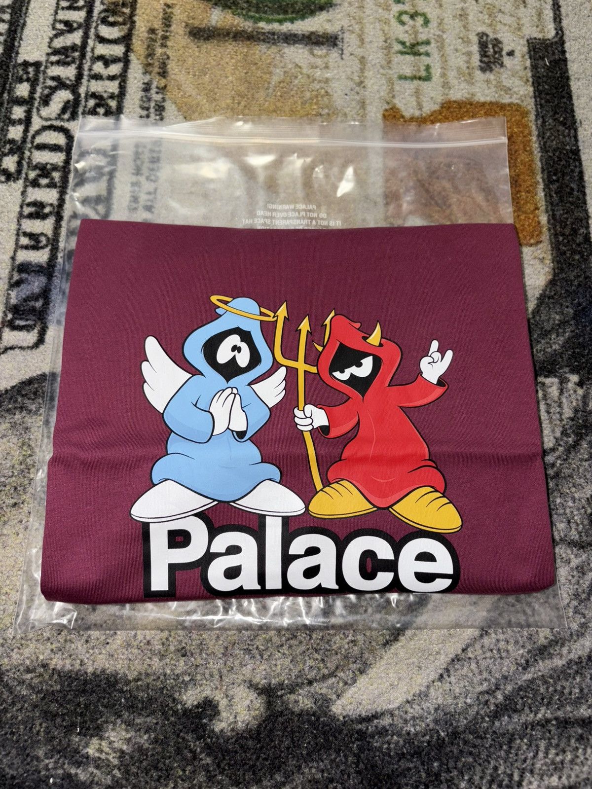 Palace Palace Right and Wrong T-Shirt Bergundy Size US XL / EU 56 / 4 - 1 Thumbnail