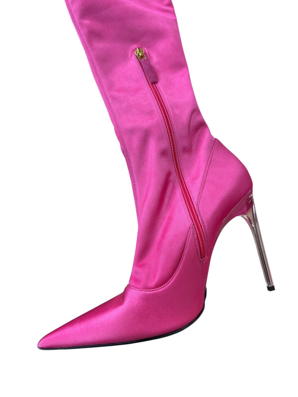 Versace VERSACE Over-the-Knee Boots in Fuchsia Satin Finish Size US 10 / IT 40 - 4 Thumbnail