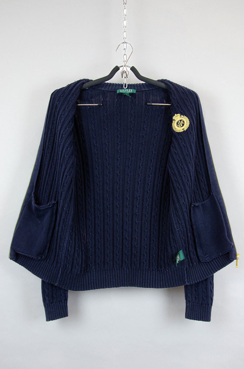 Lauren Ralph Lauren Lauren Ralph Lauren Cable Zip Sweater – Navy – Size M Size M / US 6-8 / IT 42-44 - 10 Thumbnail