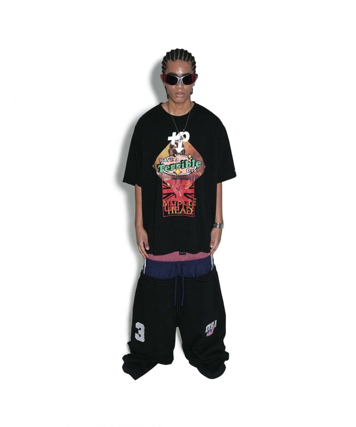 Project G/R 3 layered sweat pants GR 1/S PROJECT G/R-3 LAYERED SWEAT