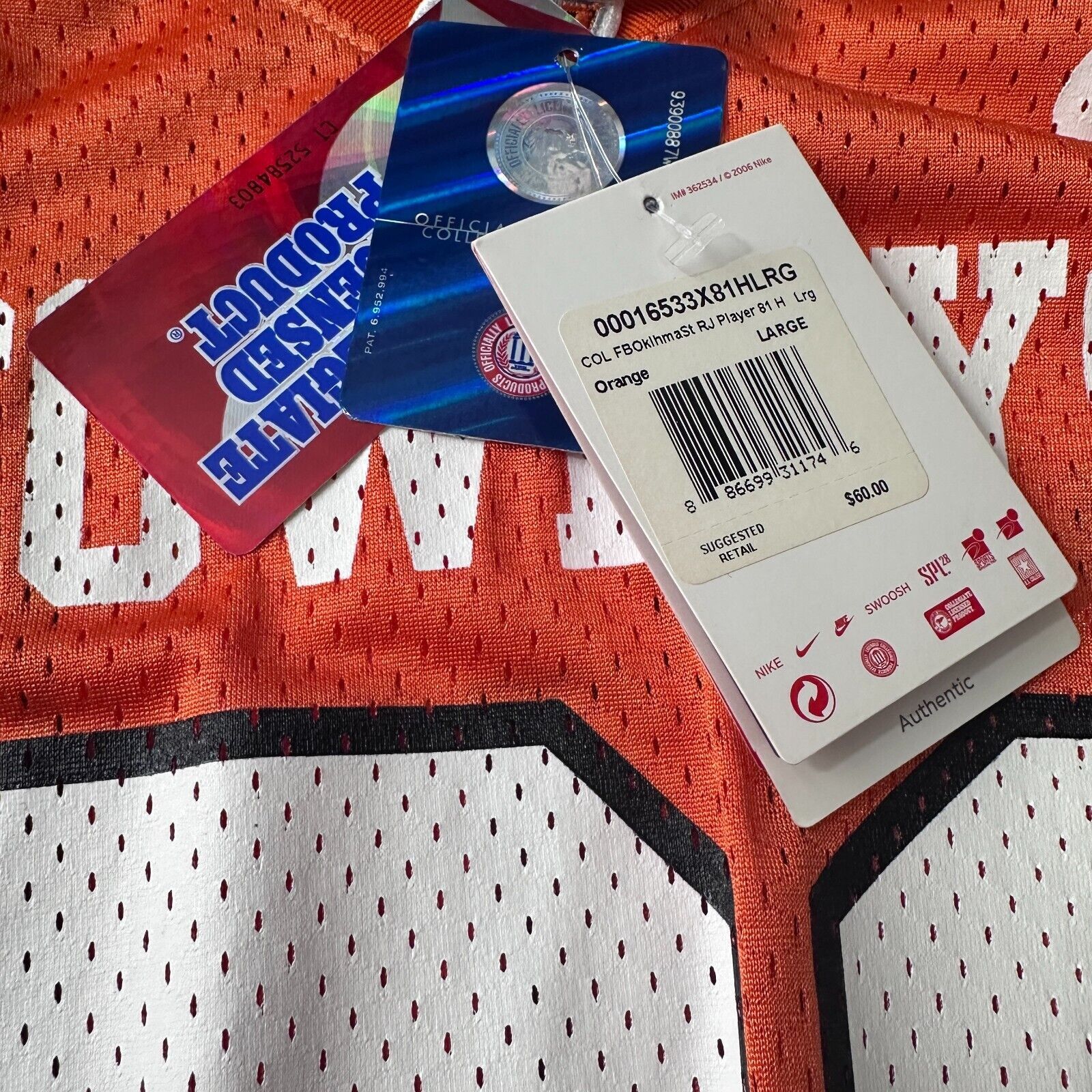 Nike Vintage Nike Oklahoma State #81 Football Jersey Men L Orange Size US L / EU 52-54 / 3 - 5 Thumbnail