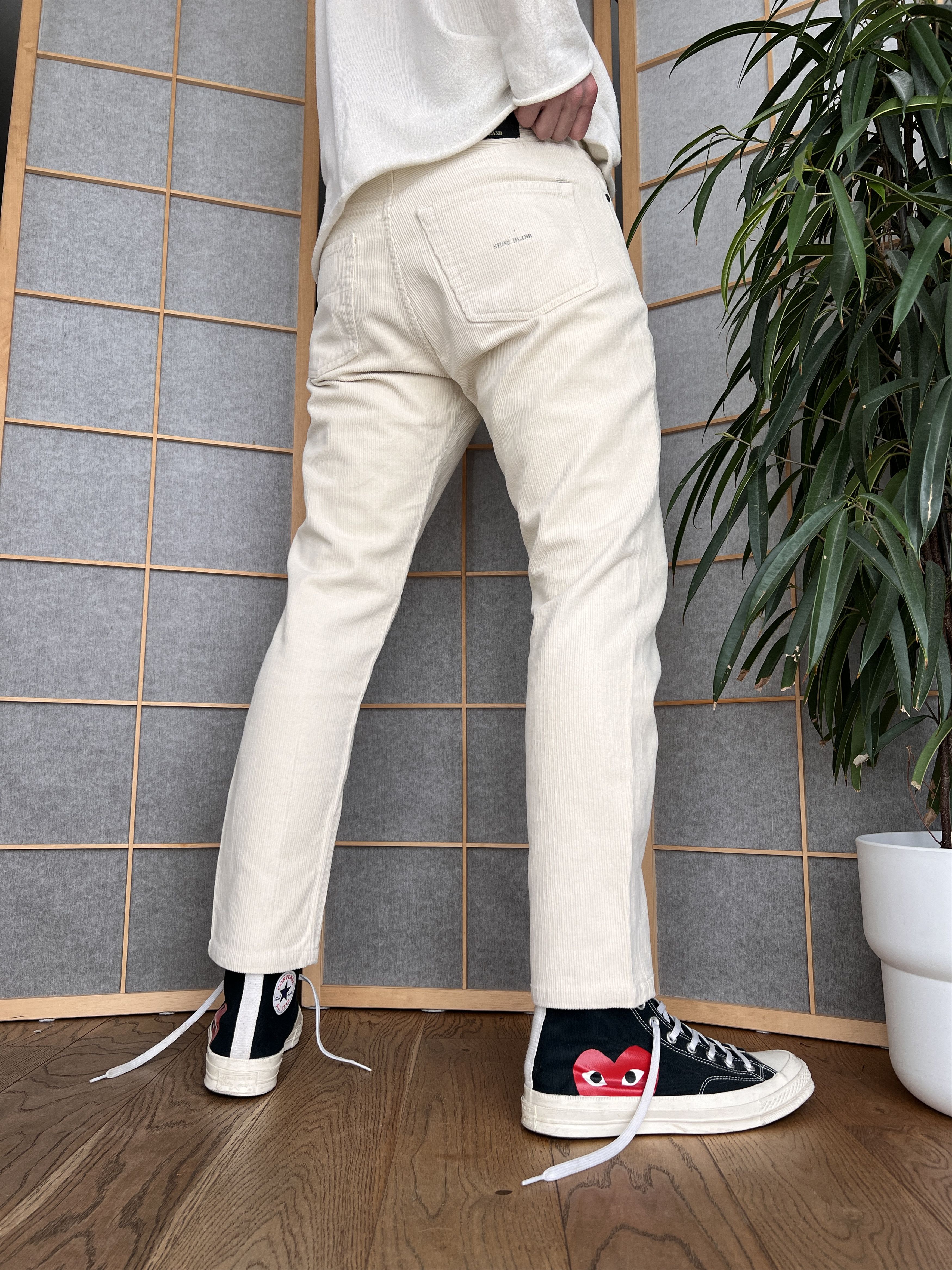 Stone Island Rare! Stone Island vintage 90s cream corduroy pants velvet Size US 31 - 4 Thumbnail