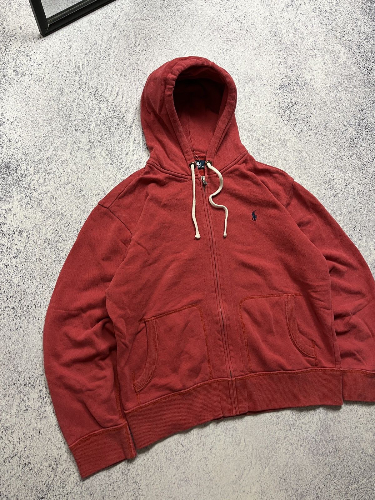 Polo Ralph Lauren × Vintage Vintage Polo Ralph Lauren Zip Up Hoodie Faded Red Y2k 90’s Size US XL / EU 56 / 4 - 2 Thumbnail