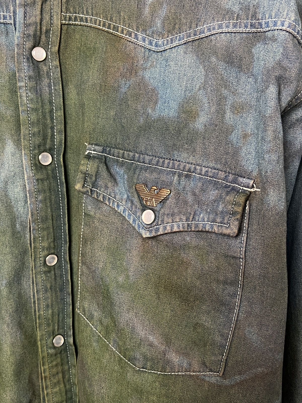 Giorgio Armani armani mud denim shirt y2k tie dye 1 of 1 m-l Size US L / EU 52-54 / 3 - 5 Thumbnail