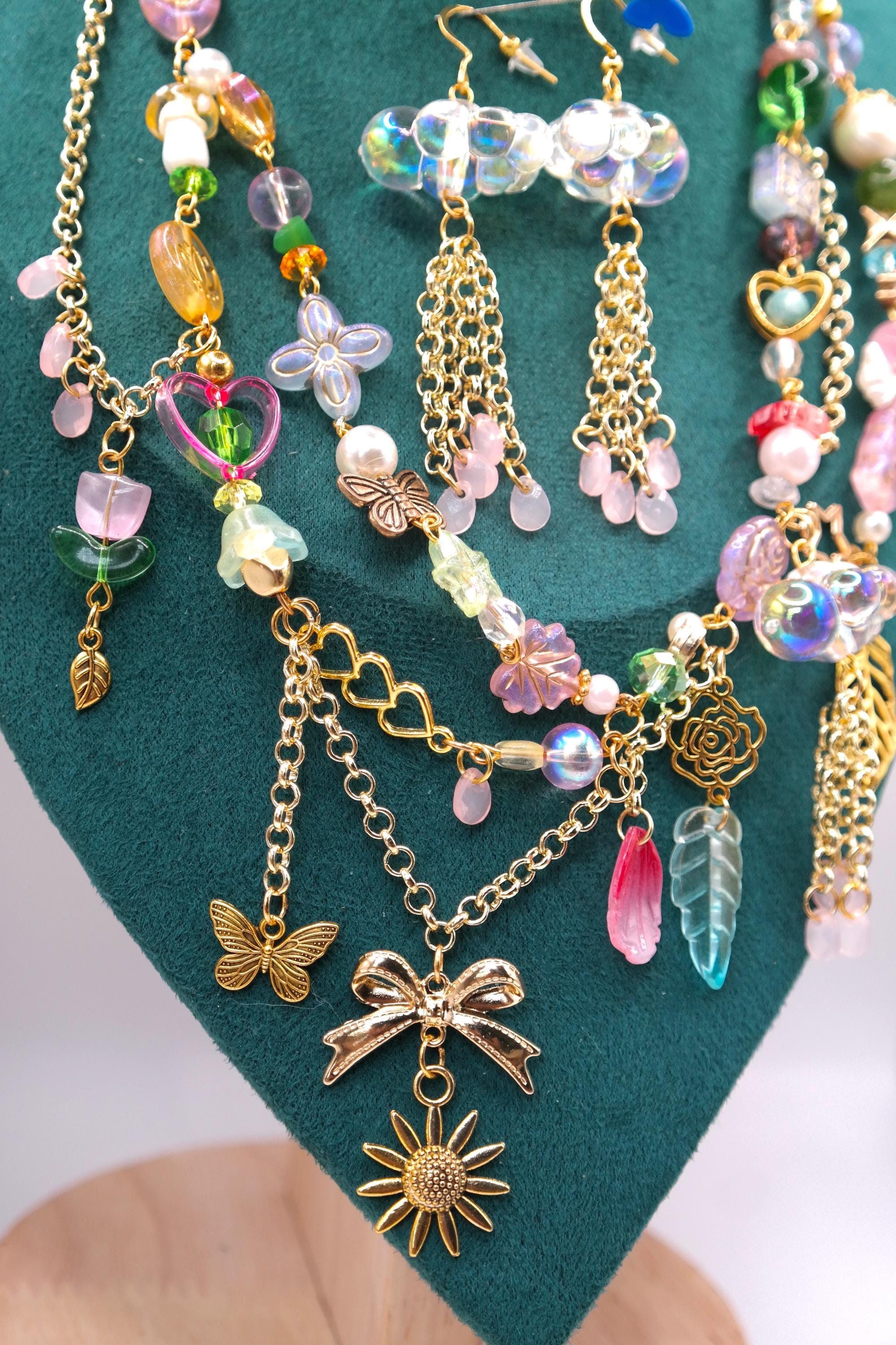 Handmade Gold April Showers Fairy Necklace & Earrings Set Size ONE SIZE - 10 Thumbnail
