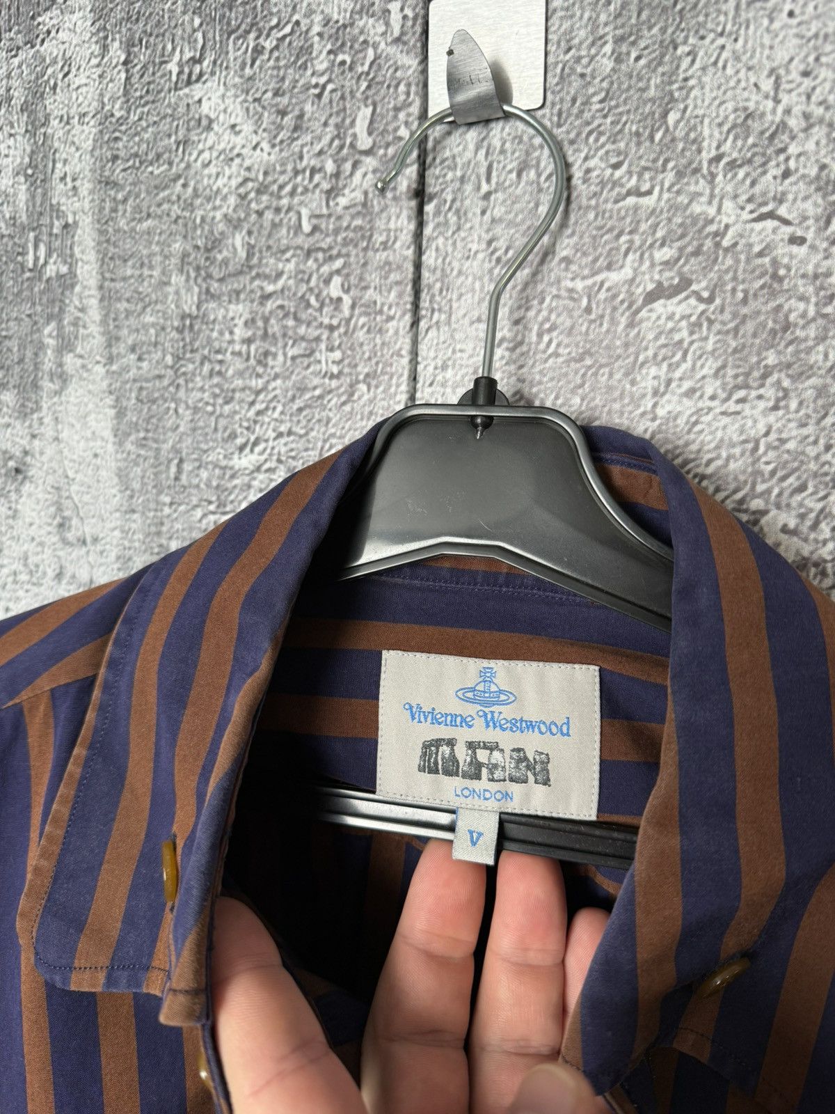 Vivienne Westwood Vivienne Westwood Striped Button Shirt Orb Logo Long Sleeve Size US XL / EU 56 / 4 - 18 Thumbnail