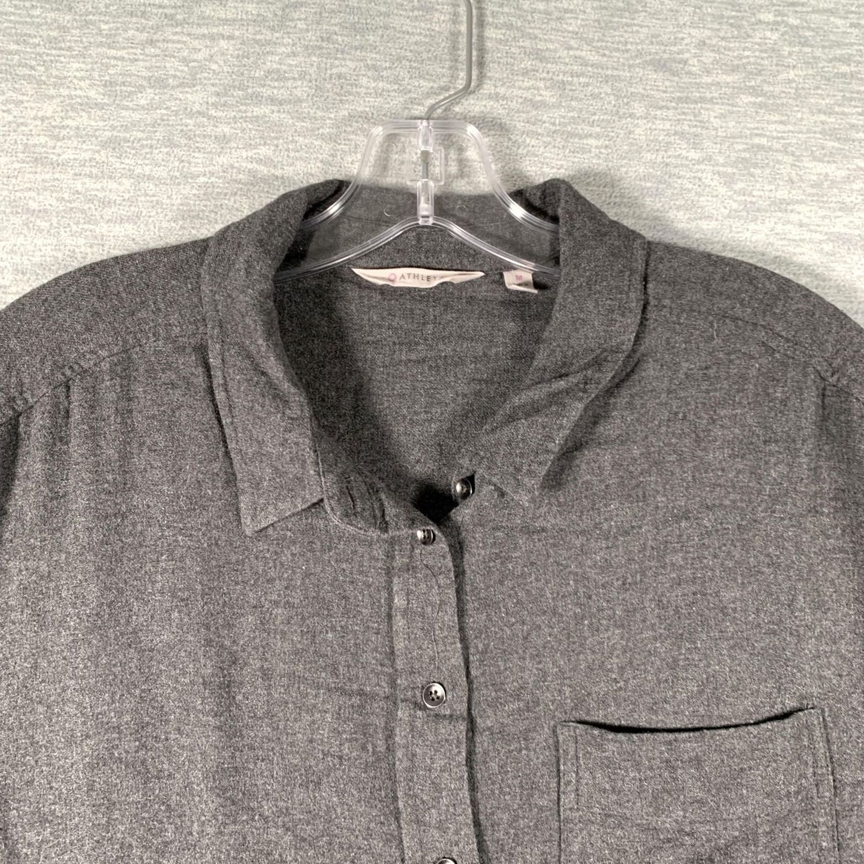 Athleta Athleta Shirt Womens Medium Gray Tunic Top Long Sleeve Jersey Button Front Size M / US 6-8 / IT 42-44 - 7 Thumbnail