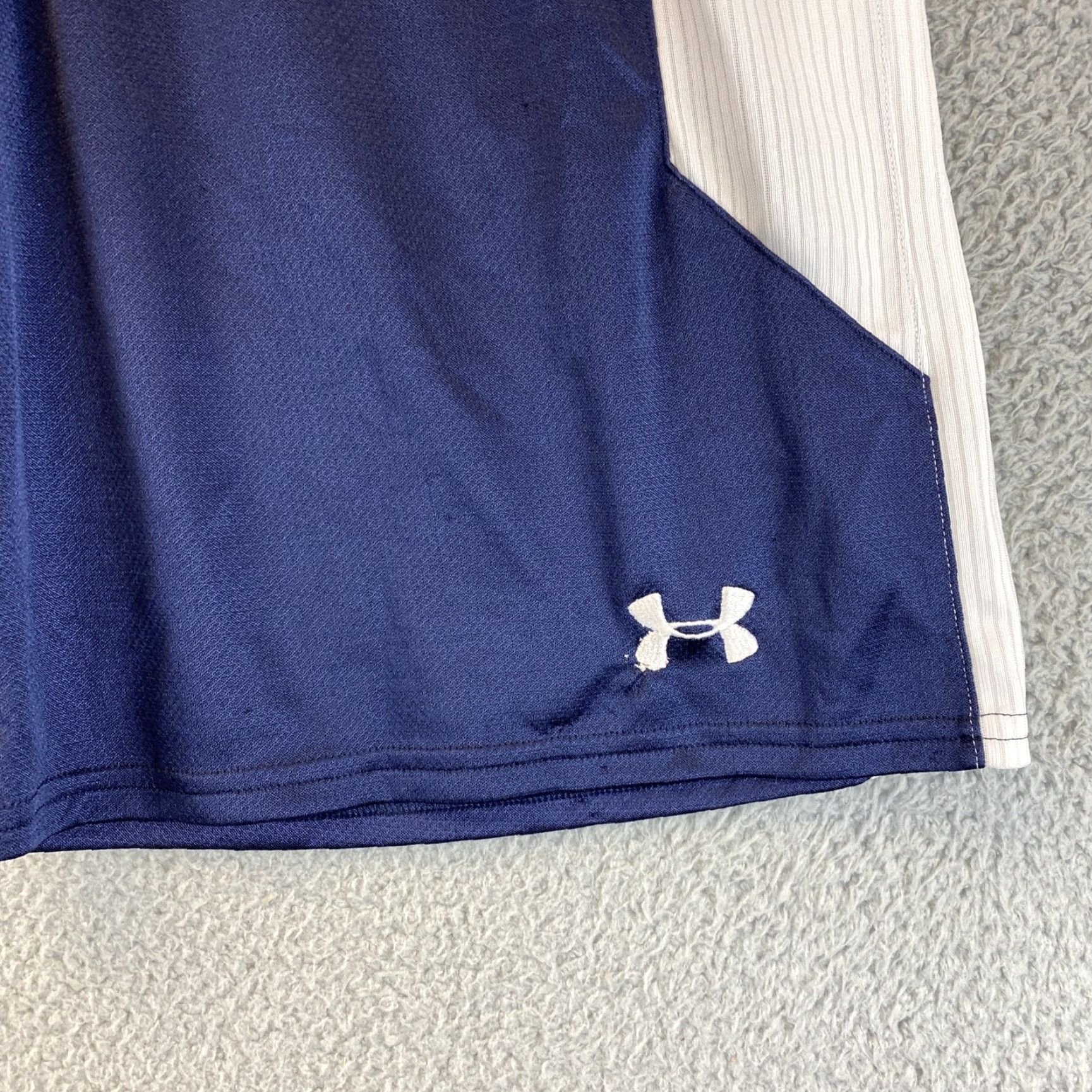 Under Armour Under Armour Basketball Shorts Men M Blue Graphic Logo Athletic Gym Loose 56-20 Size US 31 - 3 Thumbnail