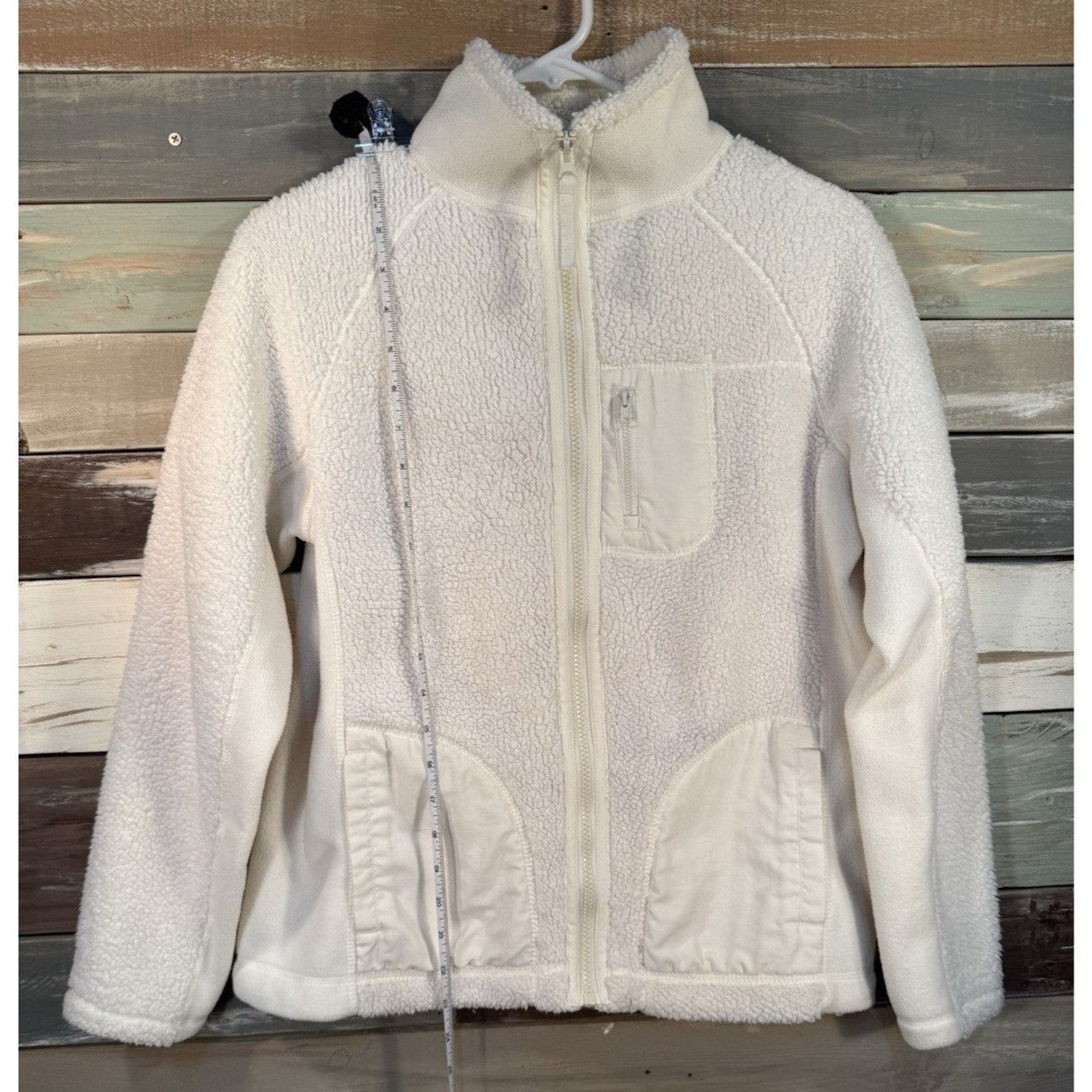 Faded Glory Faded-Glory Women's White Fleece Zipper Sweater Jacket Size Size M / US 6-8 / IT 42-44 - 10 Thumbnail